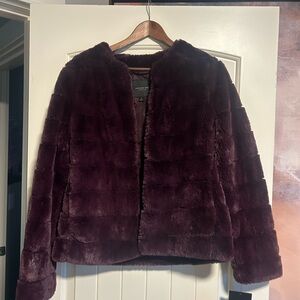 Marc New York Plum Faux Fur Teddy Jacket